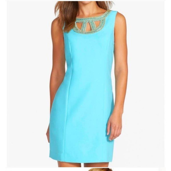 NEW NWT Lilly Pulitzer Lane Shift Dress In Shorely Blue‎ Size 4 - Picture 1 of 10